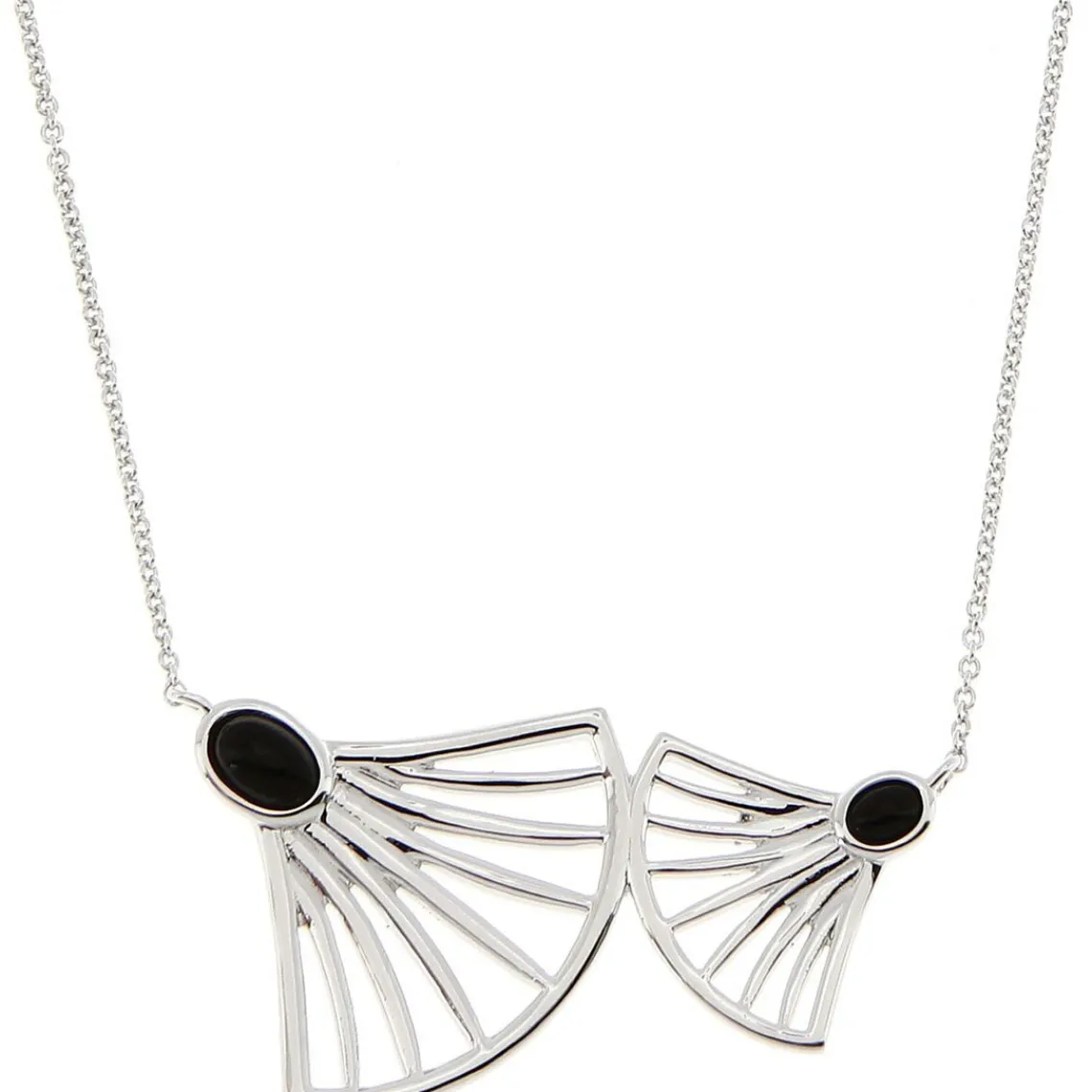 Kosma Paris Collier Arielle Argenté & Onyx Noir | Femme Collier Et Pendentif
