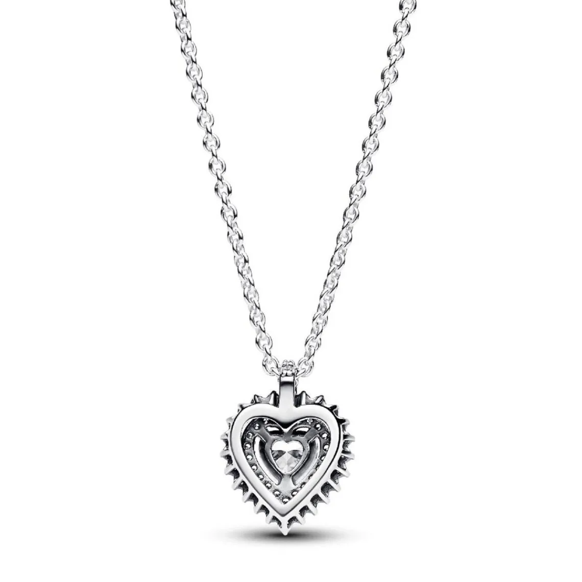 Pandora Collier avec Pendentif Halo Cœur Scintillant | Femme Collier Et Pendentif