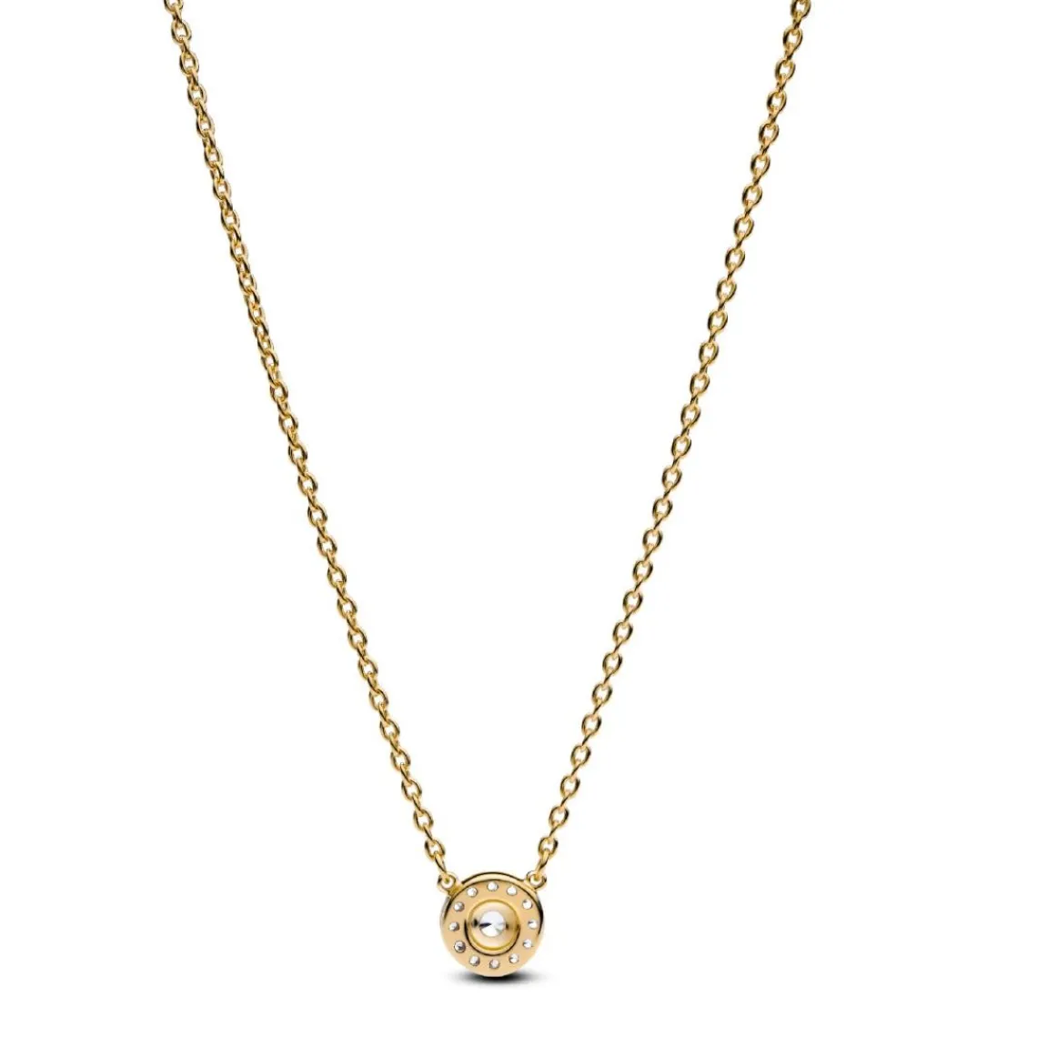 Pandora Collier avec Pendentif Halo Rond Pavé | Femme Collier Et Pendentif