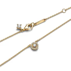 Pandora Collier avec Pendentif Halo Rond Pavé | Femme Collier Et Pendentif