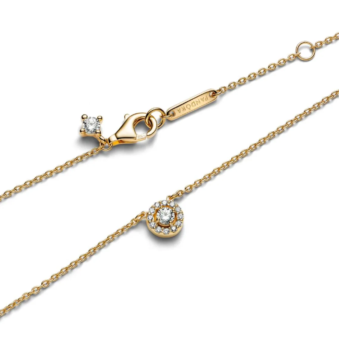 Pandora Collier avec Pendentif Halo Rond Pavé | Femme Collier Et Pendentif