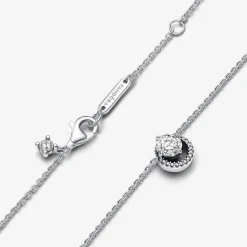 Pandora Collier avec Pendentif Halo Scintillant | Femme Collier Et Pendentif