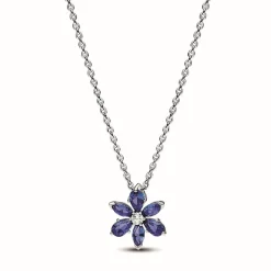 Pandora Collier avec Pendentif Herbier Scintillant Bleu | Femme Collier Et Pendentif