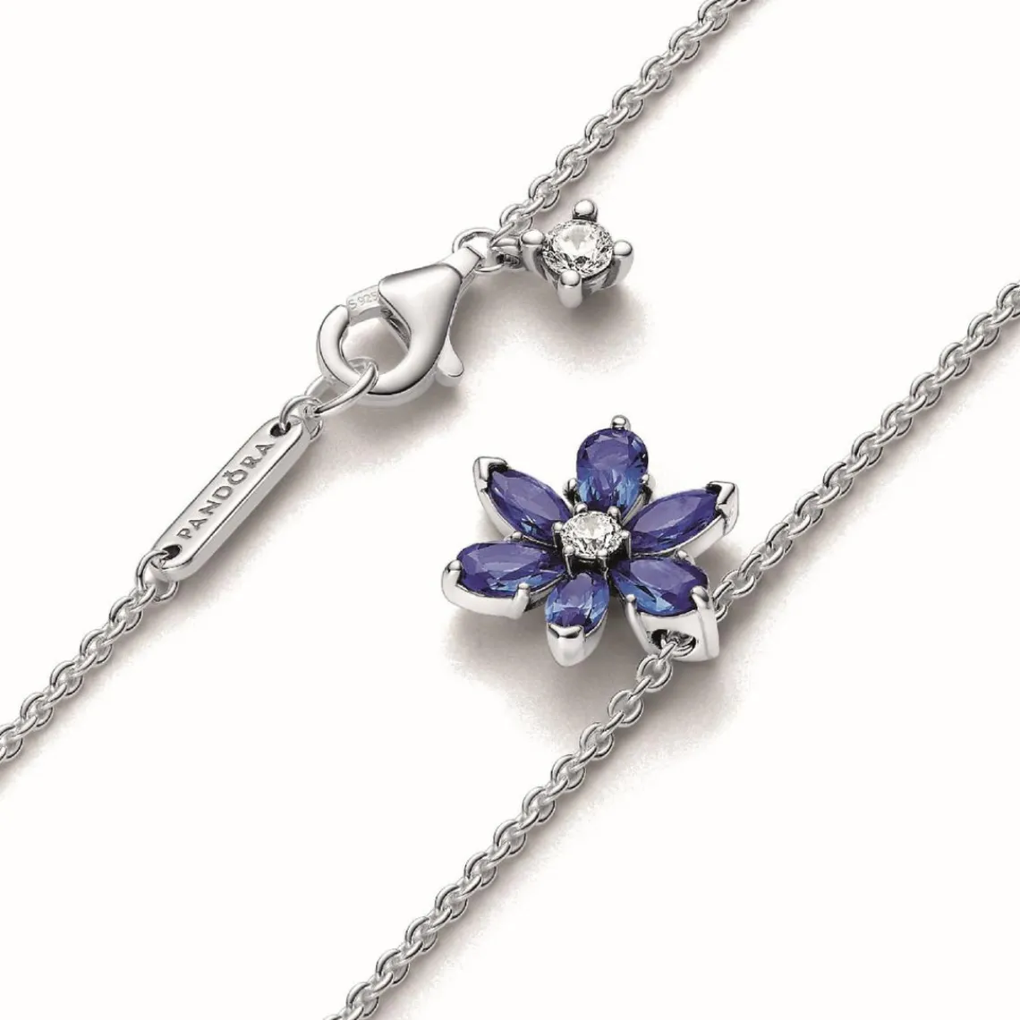 Pandora Collier avec Pendentif Herbier Scintillant Bleu | Femme Collier Et Pendentif