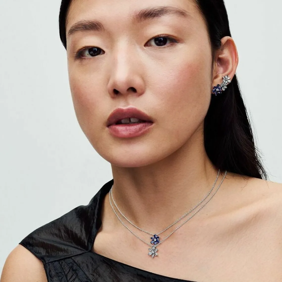 Pandora Collier avec Pendentif Herbier Scintillant Bleu | Femme Collier Et Pendentif