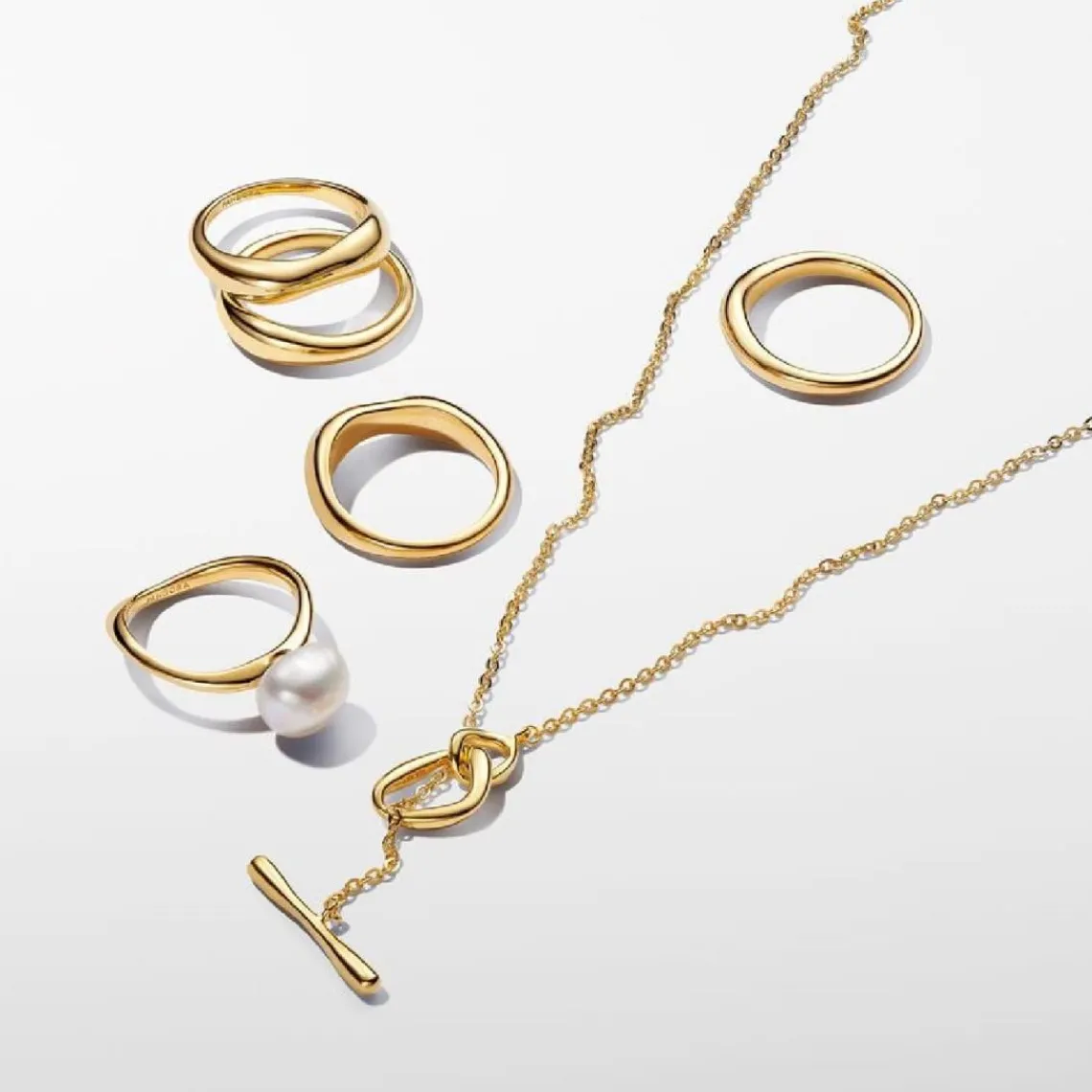 Pandora Collier à barre en T plaqué or 14 carats | Femme Collier Et Pendentif