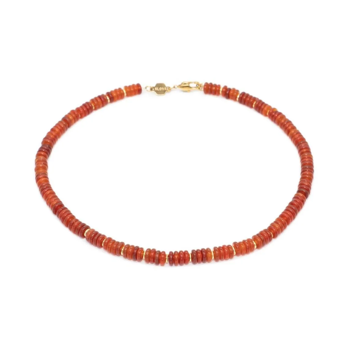 Sloya Collier Blima en pierres Agate rouge | Femme Collier Et Pendentif