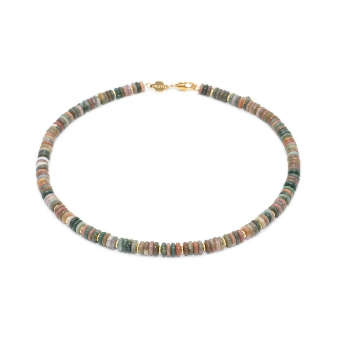 Sloya Collier Blima en pierres Agate Indienne | Femme Collier Et Pendentif