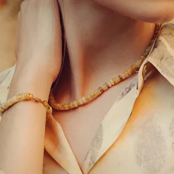 Sloya Collier Blima en pierres Jade jaune | Femme Collier Et Pendentif