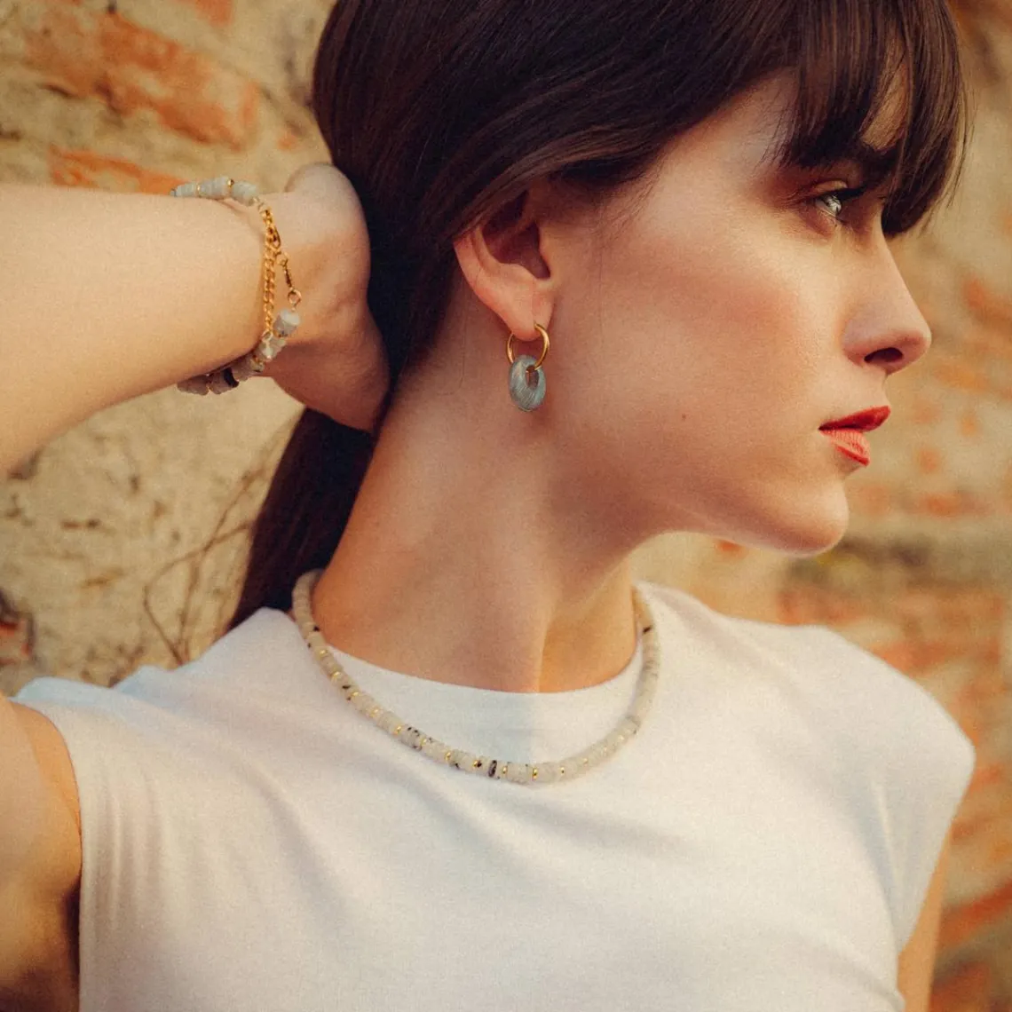 Sloya Collier Blima en pierres Labradorite | Femme Collier Et Pendentif