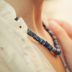 Sloya Collier Blima en pierres Lapis-lazuli | Femme Collier Et Pendentif