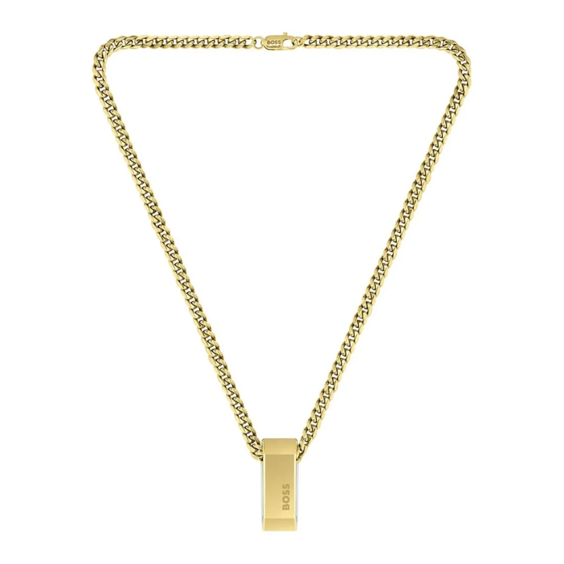 Boss Bijoux Collier Homme en Acier Doré | Homme Colliers Et Pendentifs