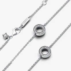 Pandora Collier Cercles Pavés | Femme Collier Et Pendentif