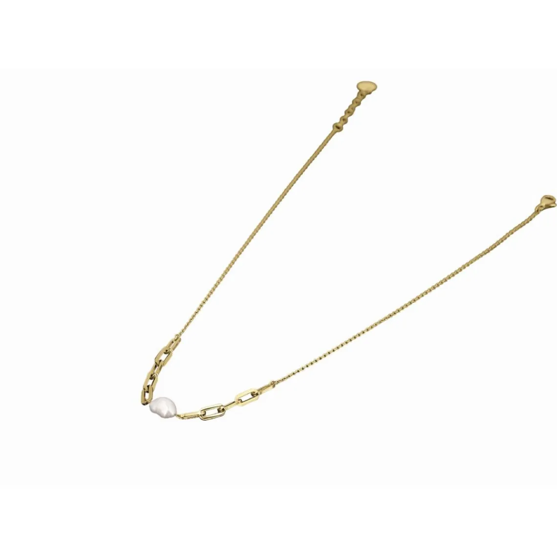 Clyda Bijoux Collier Charme Acier Doré Perle D'Eau Douce Et Chaine | Femme Collier Et Pendentif