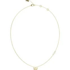 Guess Bijoux Collier Chrysalis Acier Doré Et Papillon Pavé De Zircons Cubiques | Femme Collier Et Pendentif