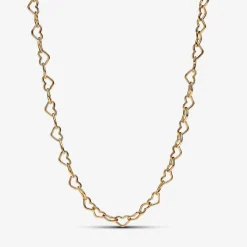 Pandora Collier Cœurs Imbriqués Doré | Femme Collier Et Pendentif