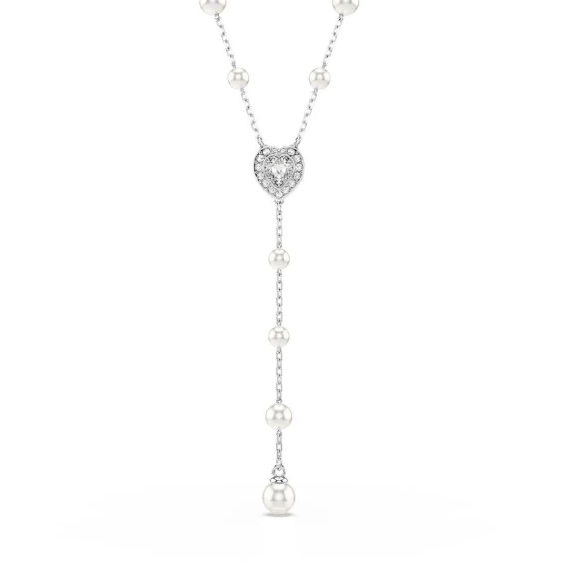 Swarovski Bijoux Collier en Y Ariana Grande x Swarovski, Tailles variées, Cœur, Blanc, Métal rhodié | Femme Collier Et Pendentif