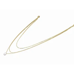 Clyda Bijoux Collier Etincelle Acier Doré 3 Rangs 40/45/47 + 3 cm Et Pavage | Femme Collier Et Pendentif