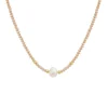 Edforce Collier et pendentif Femme 534-0116-N - Perle Doré | Femme Collier Et Pendentif