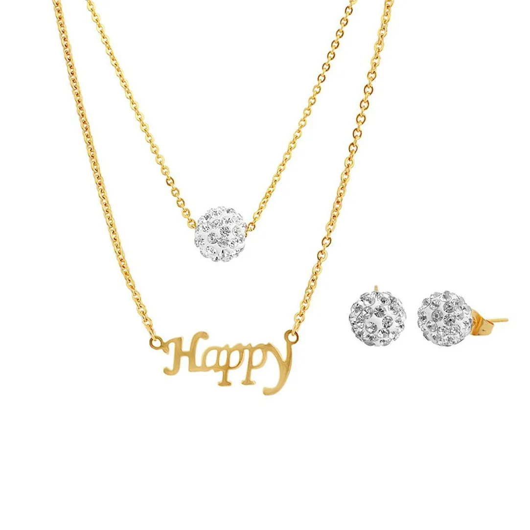 Edforce Collier et pendentif Femme 165-0157-S - Acier Doré | Femme Collier Et Pendentif