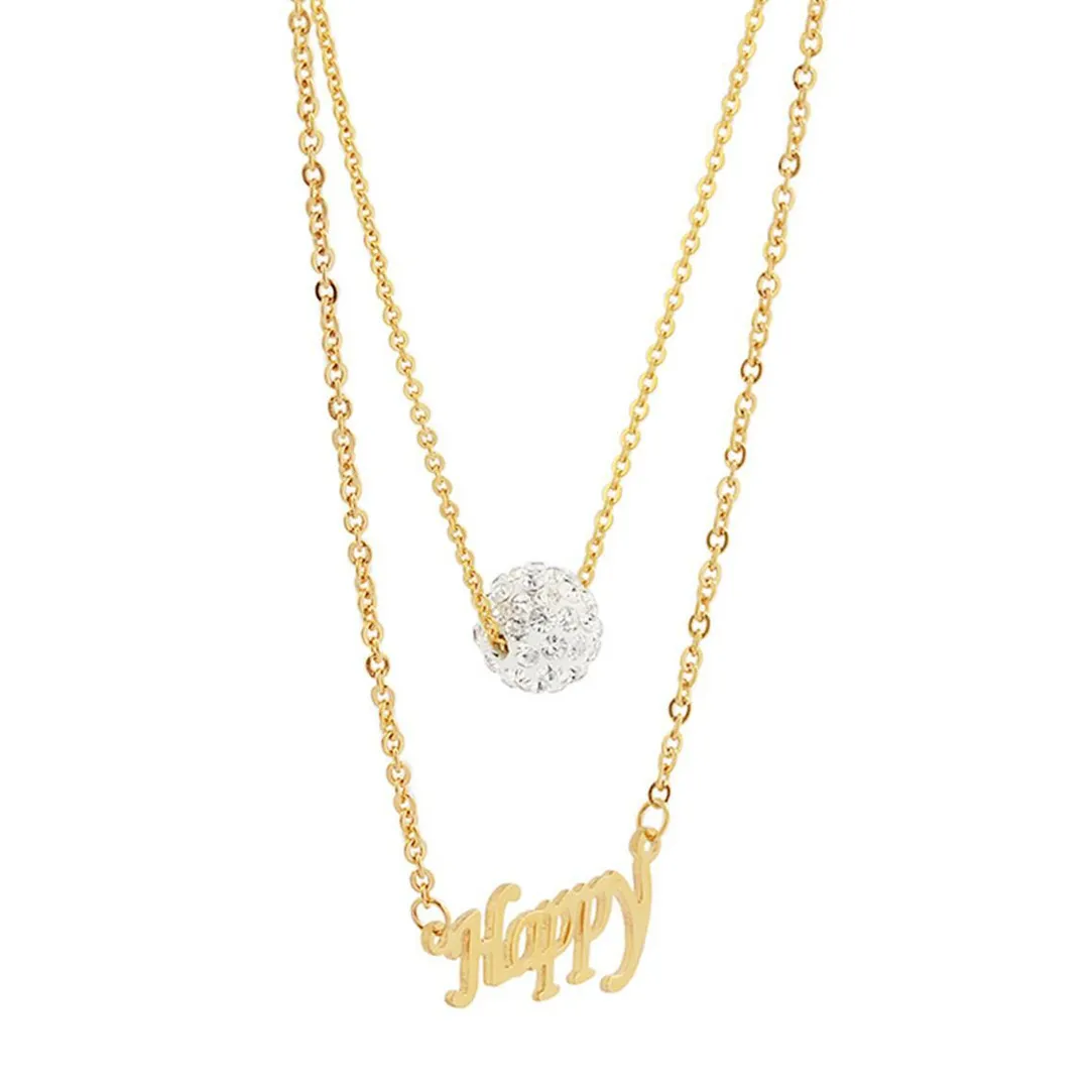 Edforce Collier et pendentif Femme 165-0157-S - Acier Doré | Femme Collier Et Pendentif