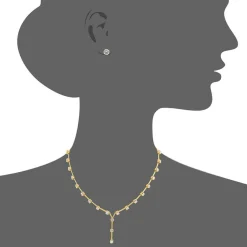 Edforce Collier et pendentif Femme 300-0127-S - Acier Doré | Femme Collier Et Pendentif