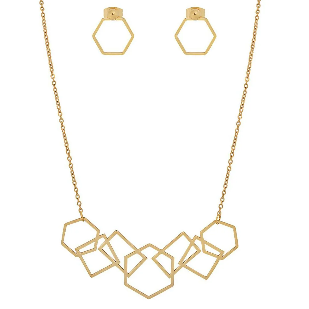 Edforce Collier et pendentif Femme 376-0011-S - Acier Doré | Femme Collier Et Pendentif