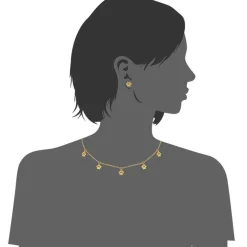 Edforce Collier et pendentif Femme 41-0301-S - Acier Doré | Femme Collier Et Pendentif