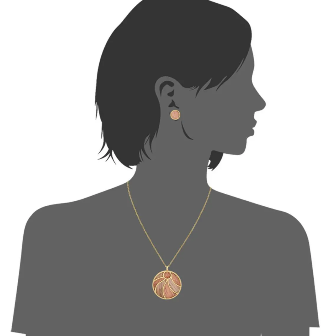 Edforce Collier et pendentif Femme 93-0917-S - Acier Doré | Femme Collier Et Pendentif