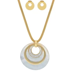 Edforce Collier et pendentif Femme 93-0840-S - Acier Doré | Femme Collier Et Pendentif