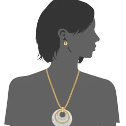Edforce Collier et pendentif Femme 93-0840-S - Acier Doré | Femme Collier Et Pendentif
