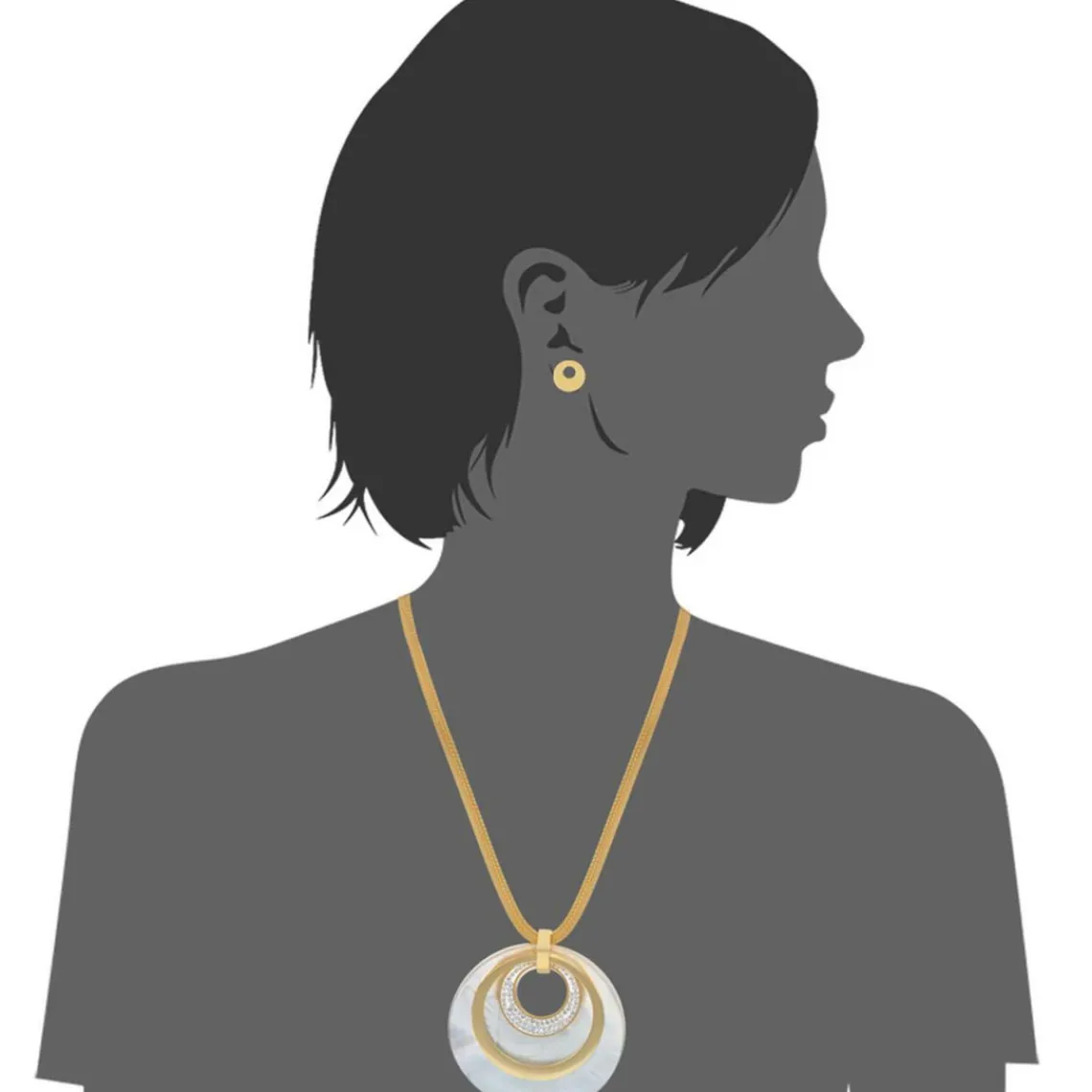 Edforce Collier et pendentif Femme 93-0840-S - Acier Doré | Femme Collier Et Pendentif