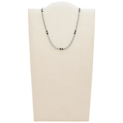 Fossil Bijoux Collier et pendentif Fossil JF03314040 - MENS DRESS Acier Argenté Homme | Homme Colliers Et Pendentifs