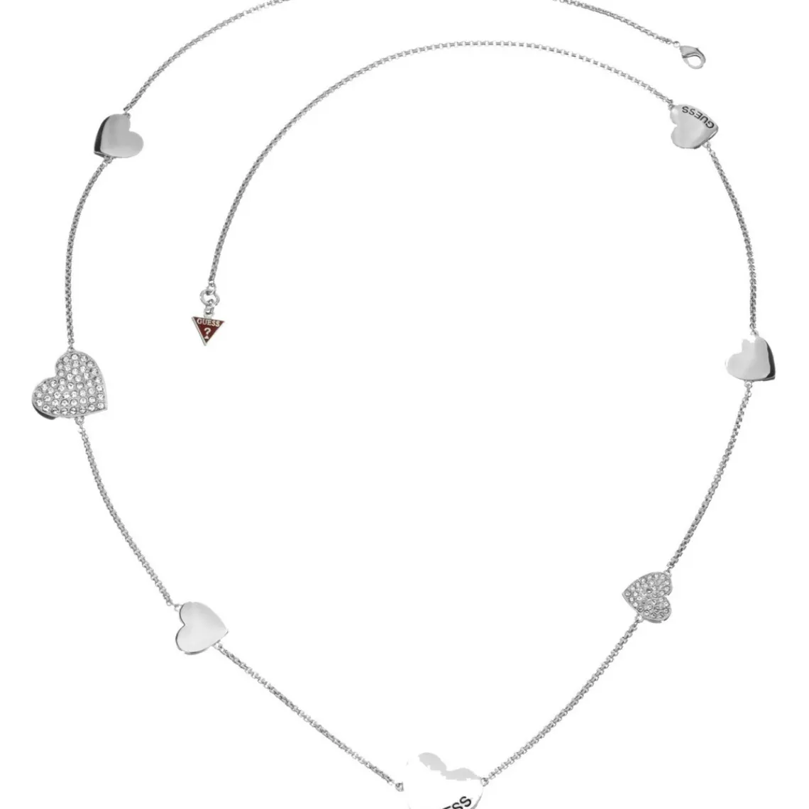 Guess Bijoux Collier et pendentif Guess UBN11434 - Collier et pendentif Sautoir Coeurs Argent Femme | Femme Collier Et Pendentif