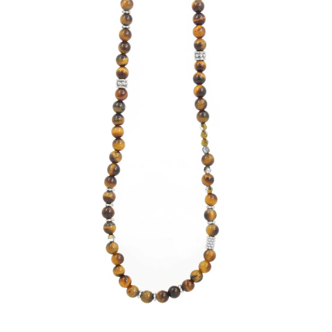 Les Interchangeables Collier et pendentif A60205 - Sautoir Bobo Chic Oeil du Tigre Femme | Femme Collier Et Pendentif