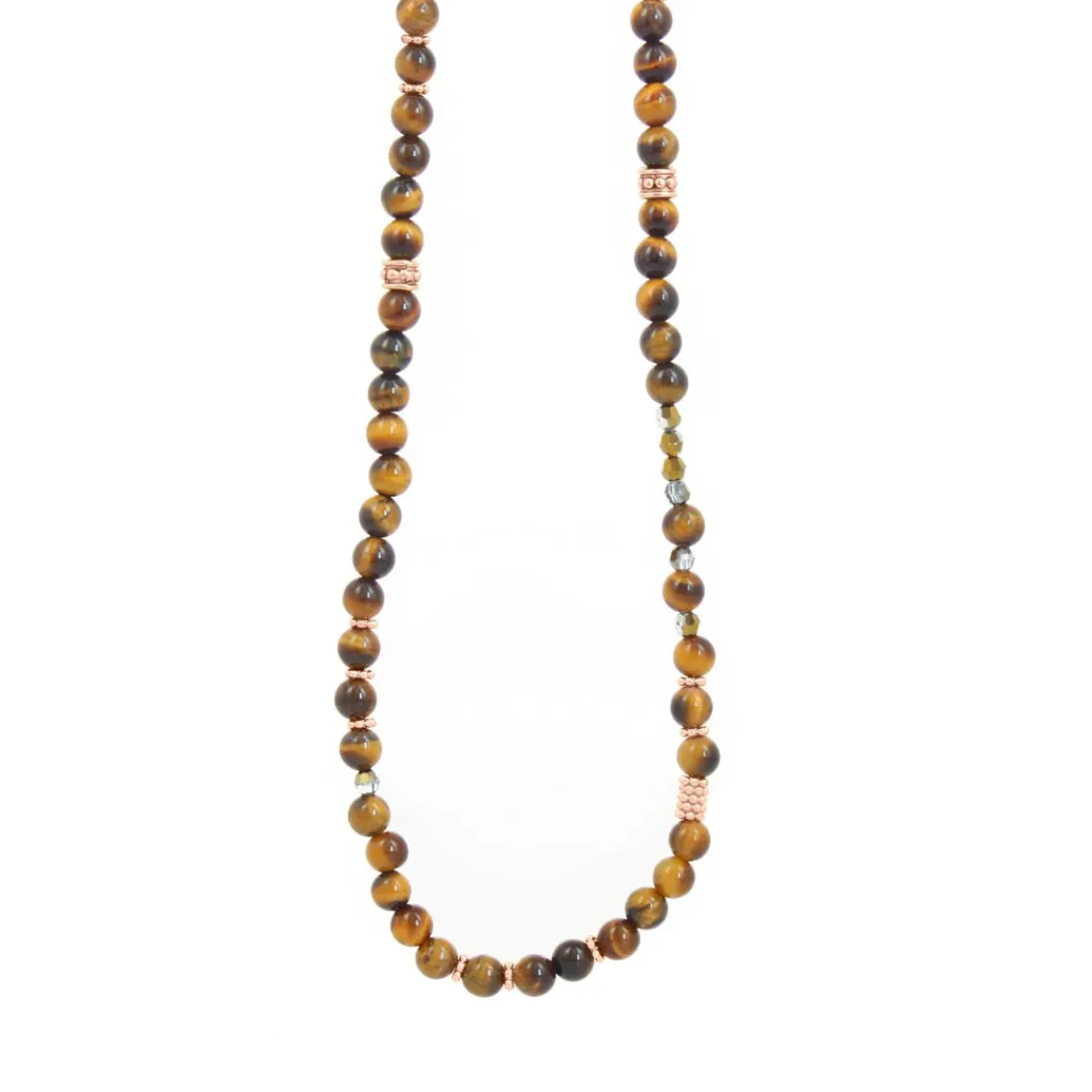 Les Interchangeables Collier et pendentif A60204 - Sautoir Bobo Chic Oeil du Tigre Femme | Femme Collier Et Pendentif