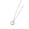 Lotus Style Bijoux Collier et pendentif Privelege LS1780-1-2 - Collier et pendentif Cristaux Double Anneaux Femme | Femme Collier Et Pendentif