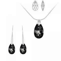 So Charm Bijoux Collier et pendentif So Charm cristal goutte noire - Collier Femme | Femme Collier Et Pendentif