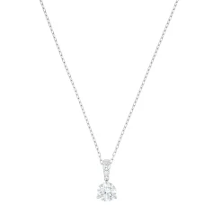 Swarovski Bijoux Collier et pendentif Swarovski 5472635 - Pendentif Solitaire Métal Rhodié et Cristaux Étincelants Femme | Femme Collier Et Pendentif