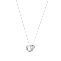 Maison de la Bijouterie Collier fantaisie double rond martelé Femme WYZ63U45 Argent | Femme Collier Et Pendentif