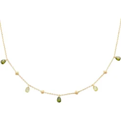 Maison de la Bijouterie Collier fantaisie femme cristal vert plaqué or UW404Y45 | Femme Collier Et Pendentif
