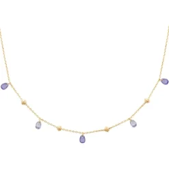 Maison de la Bijouterie Collier fantaisie femme cristal violet plaqué or UW404Z45 | Femme Collier Et Pendentif