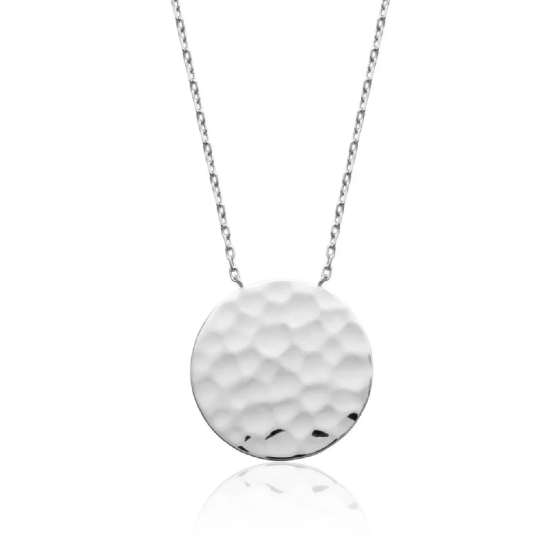 Maison de la Bijouterie Collier fantaisie pendentif martelé Femme Argent WYZ60045 | Femme Collier Et Pendentif