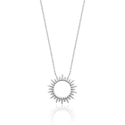 Maison de la Bijouterie Collier fantaisie soleil Femme argent WYZ60Y45 | Femme Collier Et Pendentif