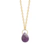Maison de la Bijouterie Collier femme amethyste plaqué or UW403V45 | Femme Collier Et Pendentif