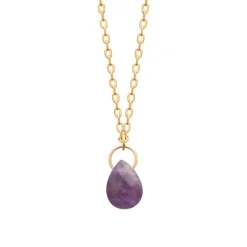 Maison de la Bijouterie Collier femme amethyste plaqué or UW403V45 | Femme Collier Et Pendentif