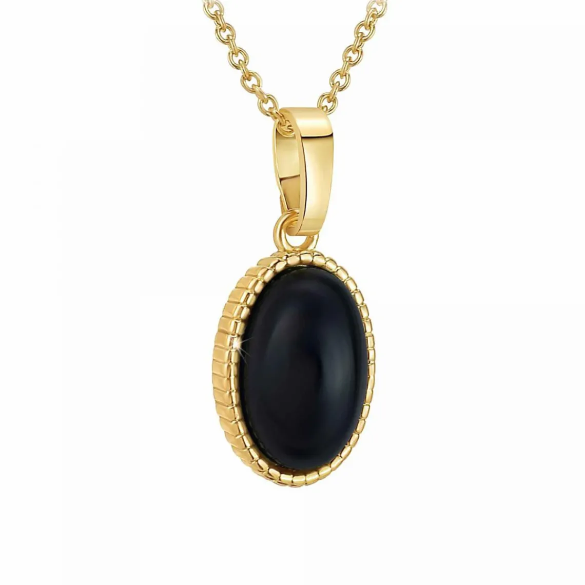 Angèle M Bijoux Collier femme Angèle M B2458-BLACK-ONYX - Métal Doré | Femme Collier Et Pendentif