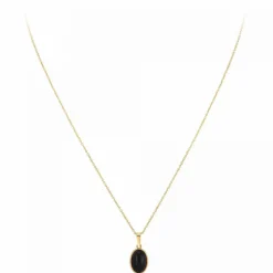 Angèle M Bijoux Collier femme Angèle M B2458-BLACK-ONYX - Métal Doré | Femme Collier Et Pendentif