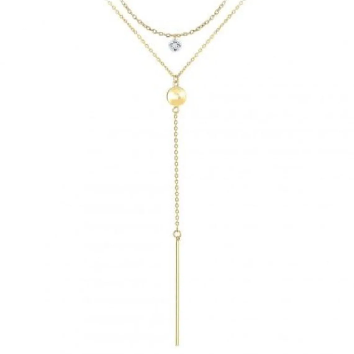 Angèle M Bijoux Collier femme Angèle M B2276-DORE+B2382-DORE-10001-WHITE | Femme Collier Et Pendentif