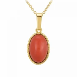 Angèle M Bijoux Collier femme Angèle M B2458-RED-ONYX - Métal Doré | Femme Collier Et Pendentif